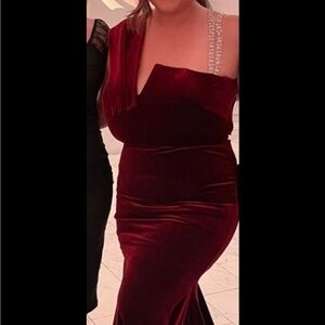 Elegant Burgundy Velvet Gown